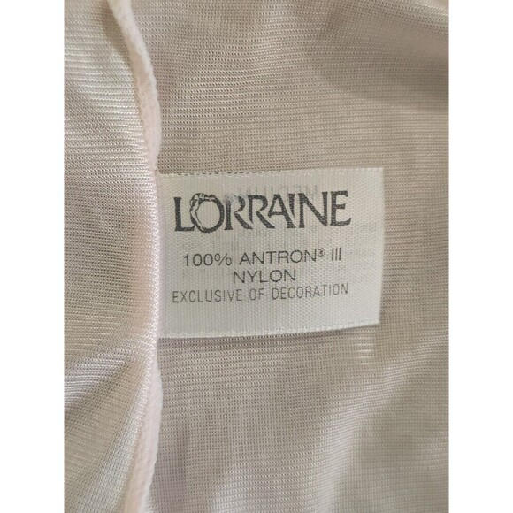 Lorraine Pink Nightgown Womens Size Medium Vintage 80's Silky Short Sleeve USA - Picture 8 of 10